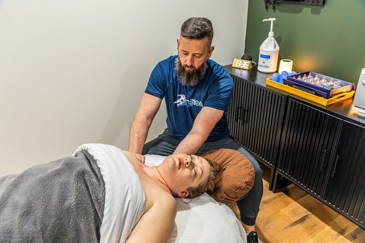 Igor working with a client in the Motion Bodyworx treatment room